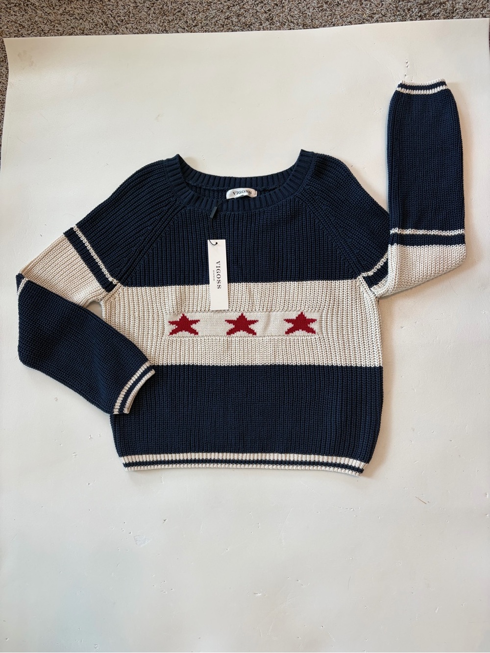 Vigoss Americana Patriotic Pullover Sweater Women’s Small
